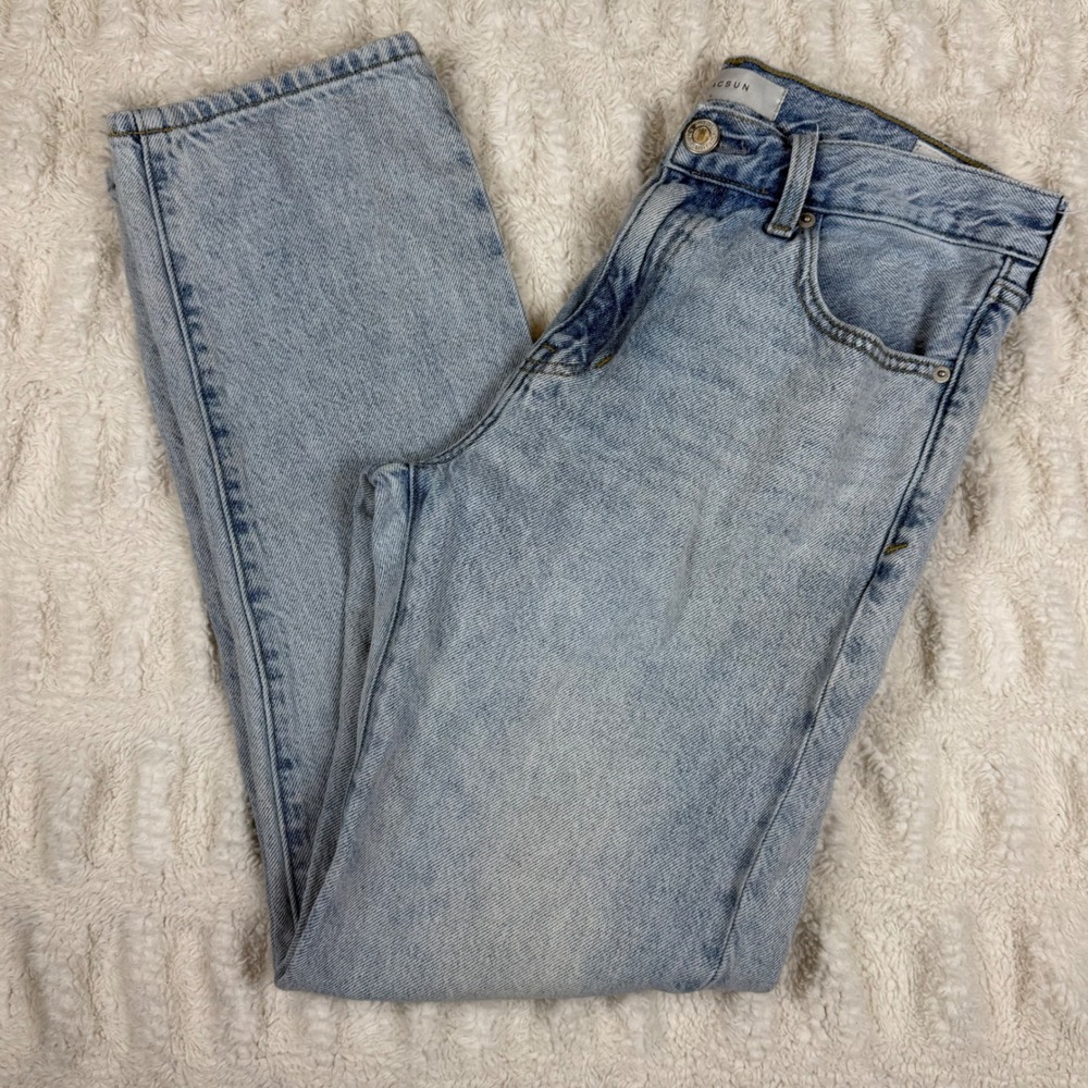 PacSun Mens Straight Leg Jeans Light Wash Blue Denim 30x30 Cotton